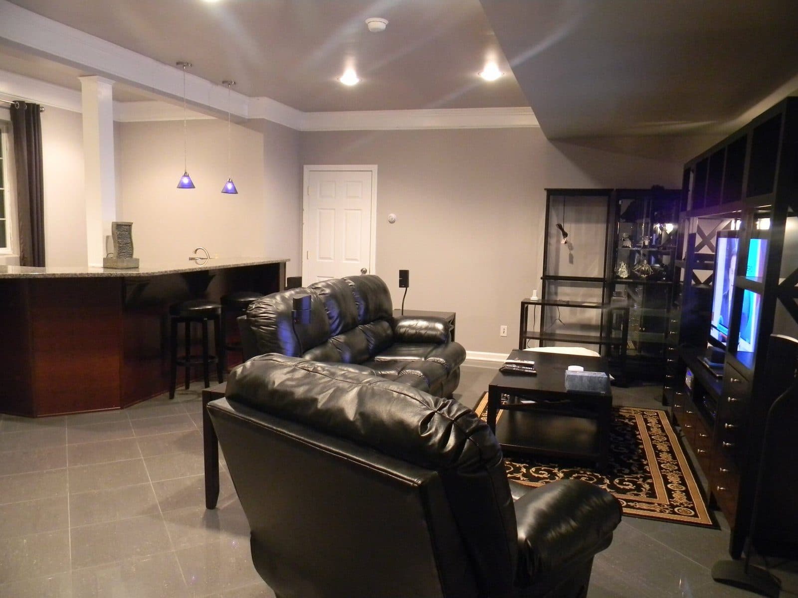 Finished Basement with Wet Bar & Theater